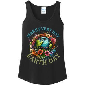 Earth Day Every Day Groovy Retro 70s Earth Day Ladies Essential Tank