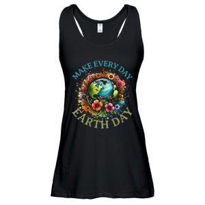 Earth Day Every Day Groovy Retro 70s Earth Day Ladies Essential Flowy Tank