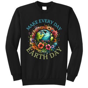 Earth Day Every Day Groovy Retro 70s Earth Day Tall Sweatshirt