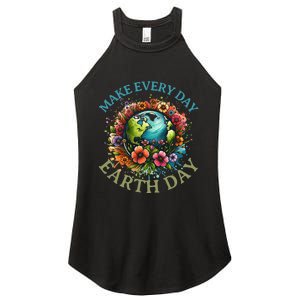 Earth Day Every Day Groovy Retro 70s Earth Day Women's Perfect Tri Rocker Tank