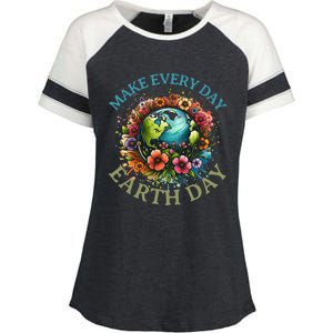 Earth Day Every Day Groovy Retro 70s Earth Day Enza Ladies Jersey Colorblock Tee