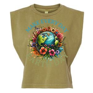 Earth Day Every Day Groovy Retro 70s Earth Day Garment-Dyed Women's Muscle Tee