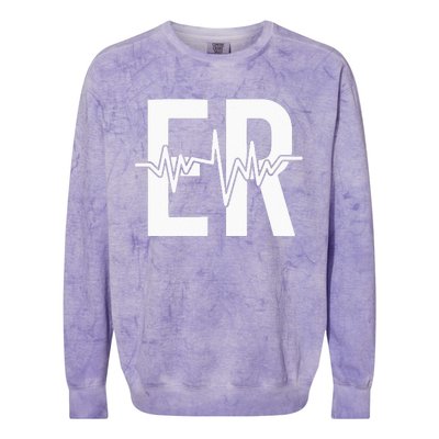 Emergency Department ER Nurse Front + Back Emergency Room Colorblast Crewneck Sweatshirt