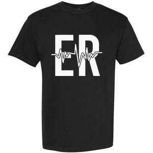 Emergency Department ER Nurse Front + Back Emergency Room Garment-Dyed Heavyweight T-Shirt