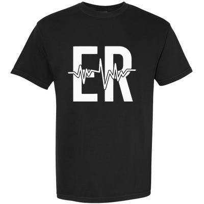 Emergency Department ER Nurse Front + Back Emergency Room Garment-Dyed Heavyweight T-Shirt