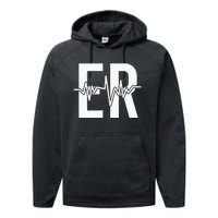 Emergency Department ER Nurse Front + Back Emergency Room Performance Fleece Hoodie