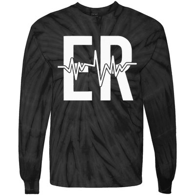 Emergency Department ER Nurse Front + Back Emergency Room Tie-Dye Long Sleeve Shirt