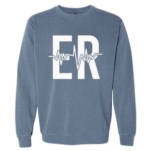 Emergency Department ER Nurse Front + Back Emergency Room Garment-Dyed Sweatshirt