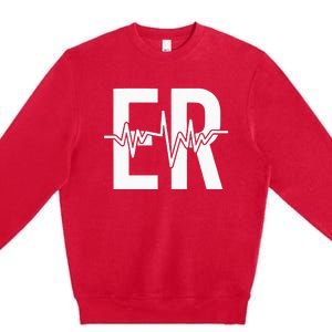 Emergency Department ER Nurse Front + Back Emergency Room Premium Crewneck Sweatshirt