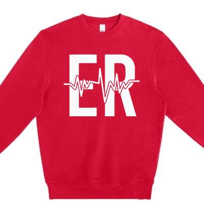 Emergency Department ER Nurse Front + Back Emergency Room Premium Crewneck Sweatshirt