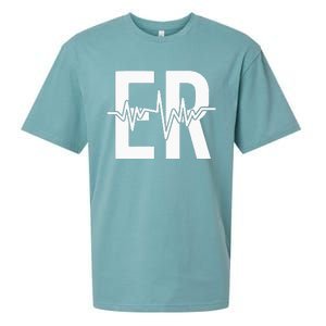 Emergency Department ER Nurse Front + Back Emergency Room Sueded Cloud Jersey T-Shirt