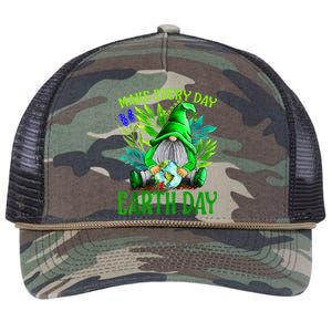 Earth Day Every Day Happy Earth Day 2024 Gnome Retro Rope Trucker Hat Cap