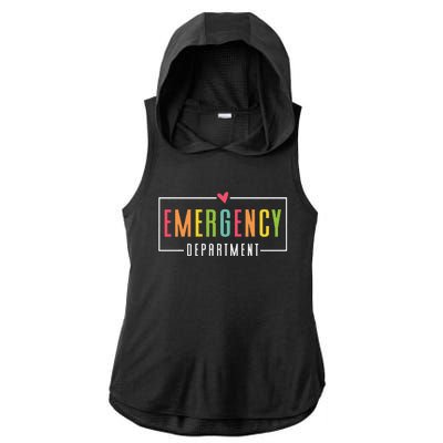 Emergency Department Emergency Room Healthcare Ladies PosiCharge Tri-Blend Wicking Draft Hoodie Tank