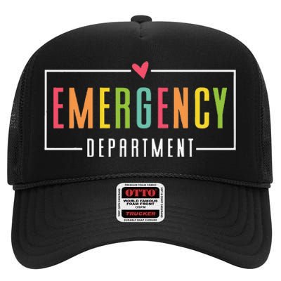 Emergency Department Emergency Room Healthcare High Crown Mesh Back Trucker Hat