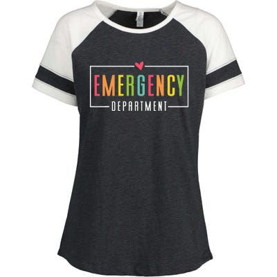 Emergency Department Emergency Room Healthcare Enza Ladies Jersey Colorblock Tee