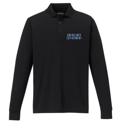 Emergency Department ER Nurse Health Care Performance Long Sleeve Polo