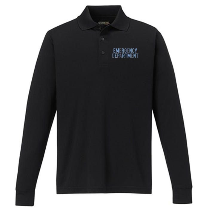 Emergency Department ER Nurse Health Care Performance Long Sleeve Polo