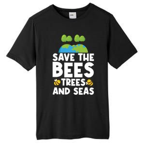 Earth Day Environtal Save The Bees Trees And Seas Meaningful Gift Tall Fusion ChromaSoft Performance T-Shirt