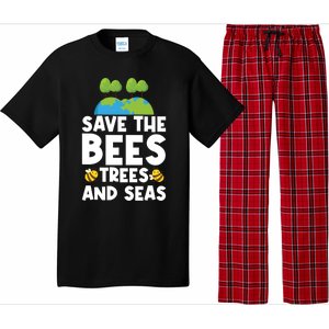 Earth Day Environtal Save The Bees Trees And Seas Meaningful Gift Pajama Set