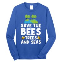 Earth Day Environtal Save The Bees Trees And Seas Meaningful Gift Long Sleeve Shirt