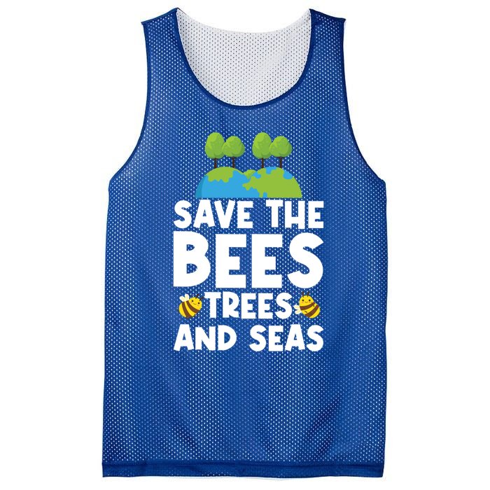 Earth Day Environtal Save The Bees Trees And Seas Meaningful Gift Mesh Reversible Basketball Jersey Tank