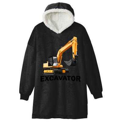 Excavator Design Hooded Wearable Blanket