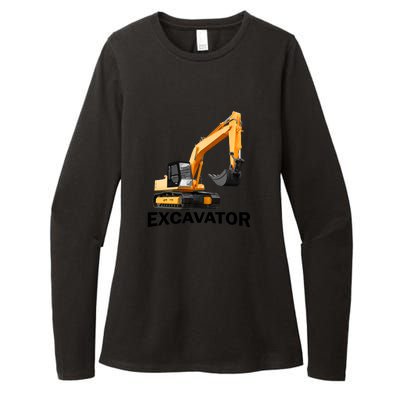 Excavator Design Womens CVC Long Sleeve Shirt