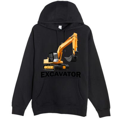 Excavator Design Premium Pullover Hoodie