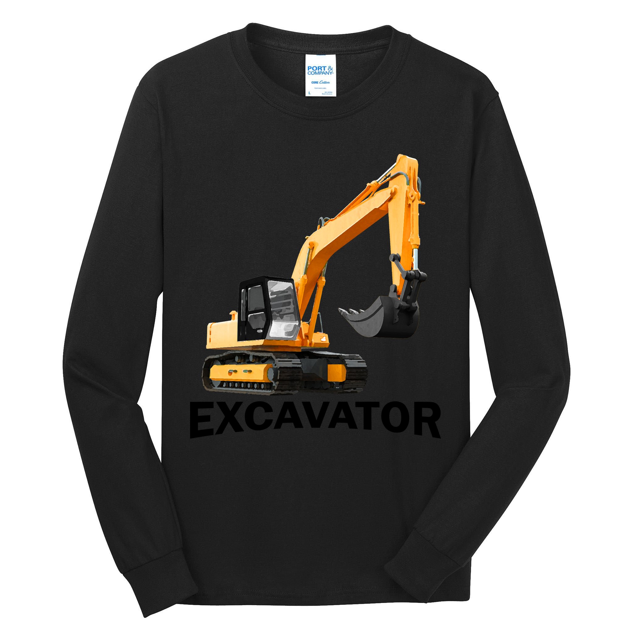 Excavator Design Tall Long Sleeve T-Shirt