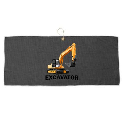 Excavator Design Large Microfiber Waffle Golf Towel