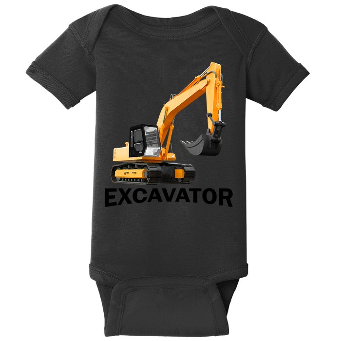 Excavator Design Baby Bodysuit