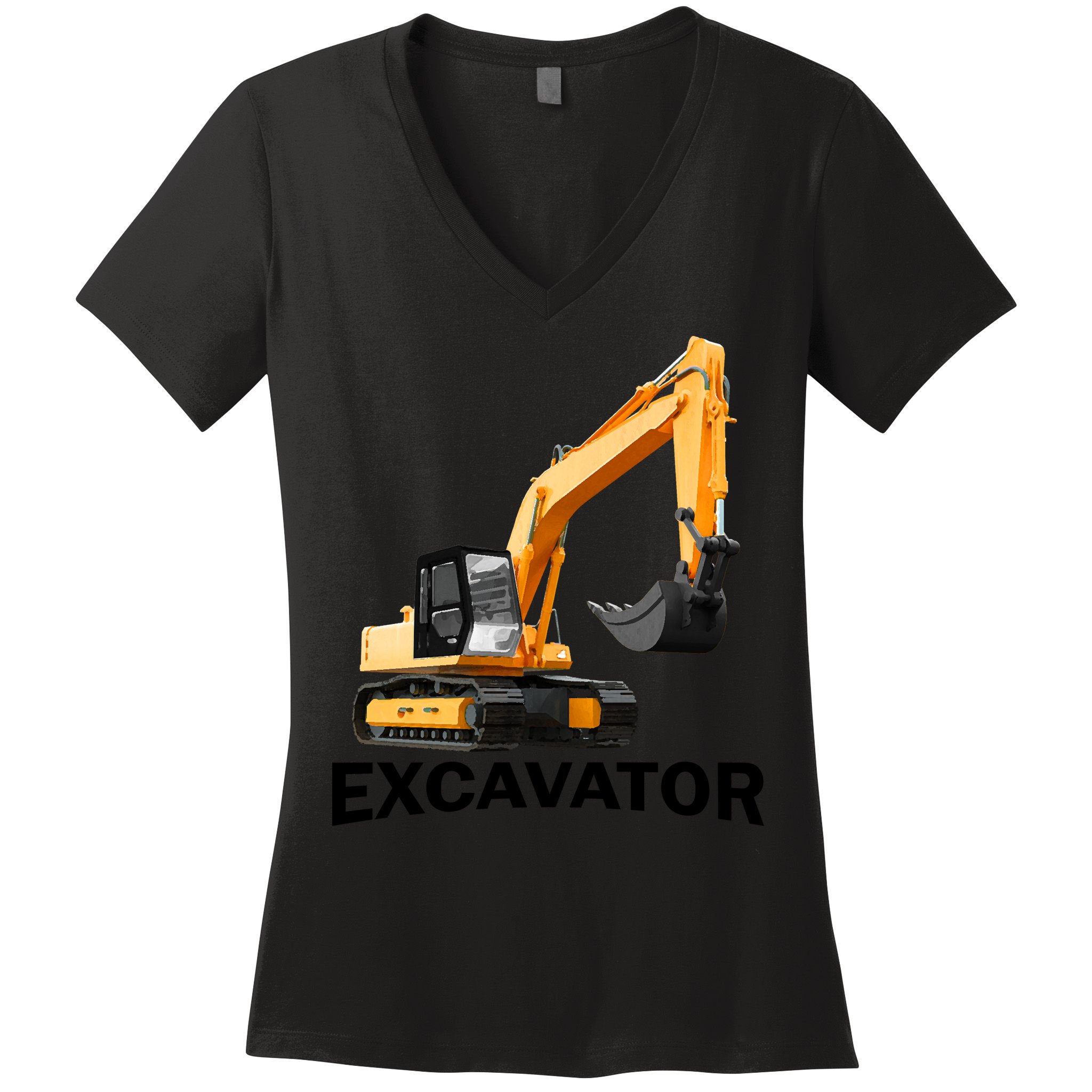 Excavator Design Women's V-Neck T-Shirt
