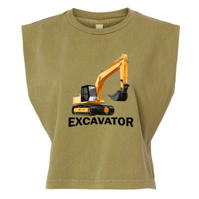 Excavator Design Garment-Dyed Women's Muscle Tee