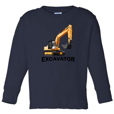 Excavator Design Toddler Long Sleeve Shirt