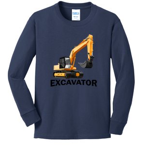 Excavator Design Kids Long Sleeve Shirt