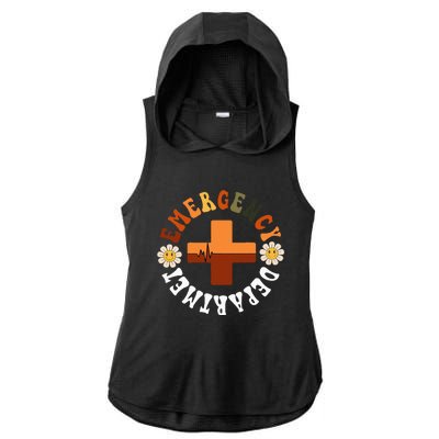 Emergency Department Emergency Room Healthcare Nursing Nurse Ladies PosiCharge Tri-Blend Wicking Draft Hoodie Tank