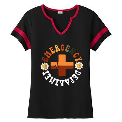 Emergency Department Emergency Room Healthcare Nursing Nurse Ladies Halftime Notch Neck Tee