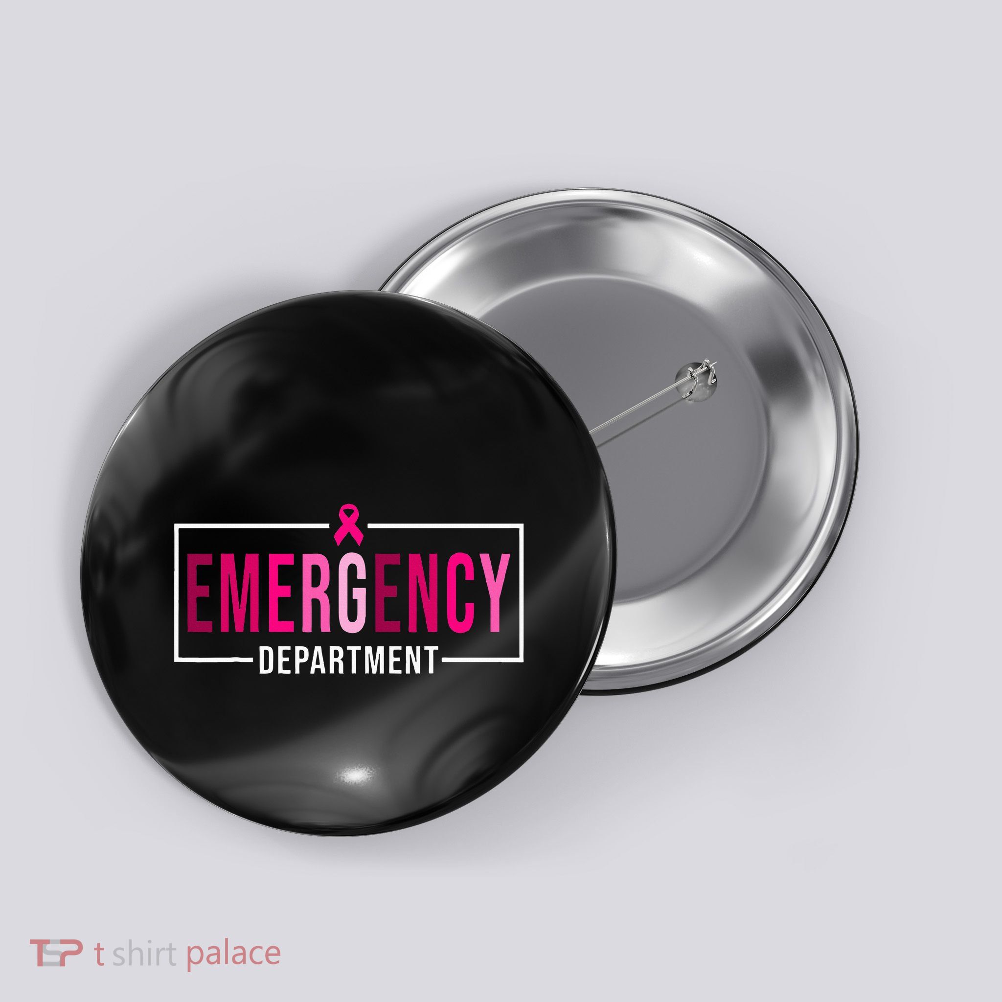 Emergency Departt Emergency Room Nurse Breast Cancer Button
