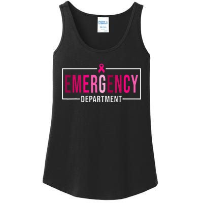 Emergency Departt Emergency Room Nurse Breast Cancer Ladies Essential Tank