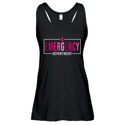 Emergency Departt Emergency Room Nurse Breast Cancer Ladies Essential Flowy Tank