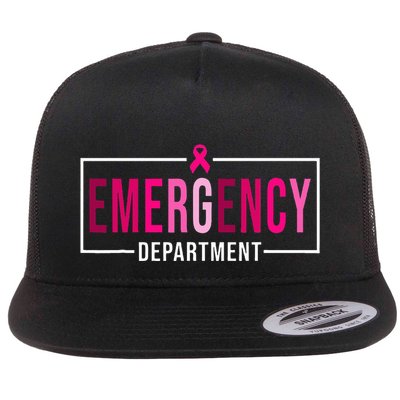 Emergency Departt Emergency Room Nurse Breast Cancer Flatbill Hat
