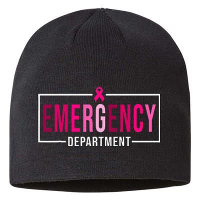 Emergency Departt Emergency Room Nurse Breast Cancer Sustainable Beanie