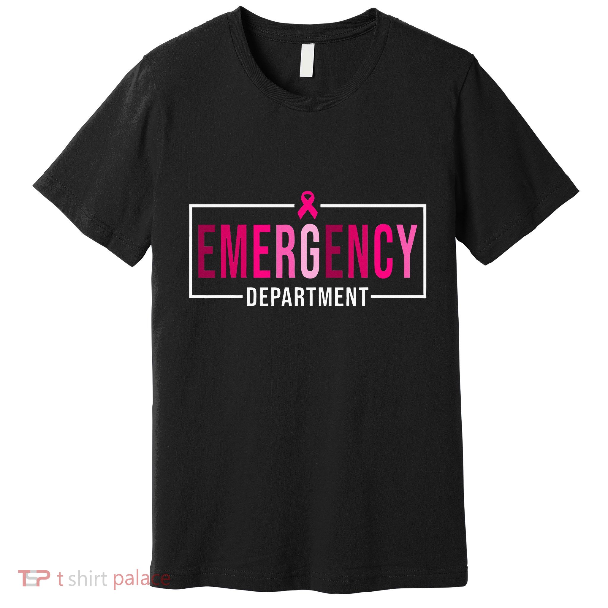 Emergency Departt Emergency Room Nurse Breast Cancer Premium T-Shirt