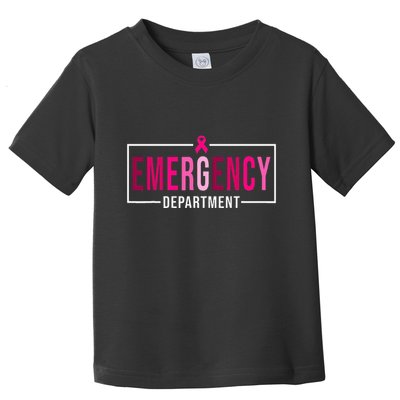 Emergency Departt Emergency Room Nurse Breast Cancer Toddler T-Shirt