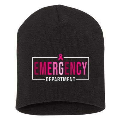 Emergency Departt Emergency Room Nurse Breast Cancer Short Acrylic Beanie