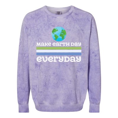 Earth Day Every Day Rainbow Make The Earth Green Again Gift Colorblast Crewneck Sweatshirt