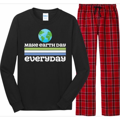 Earth Day Every Day Rainbow Make The Earth Green Again Gift Long Sleeve Pajama Set