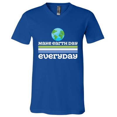 Earth Day Every Day Rainbow Make The Earth Green Again Gift V-Neck T-Shirt