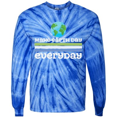 Earth Day Every Day Rainbow Make The Earth Green Again Gift Tie-Dye Long Sleeve Shirt