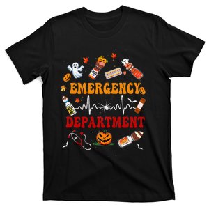 Emergency Department Er Nurse Halloween Groovy Fall Season T-Shirt